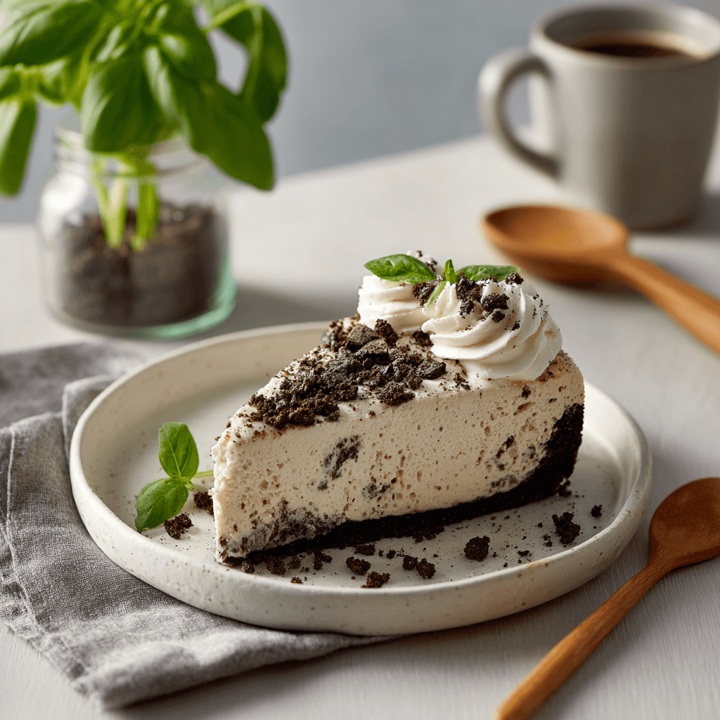 Cookies 'n Cream Cheesecake with cookie topping and whipped cream