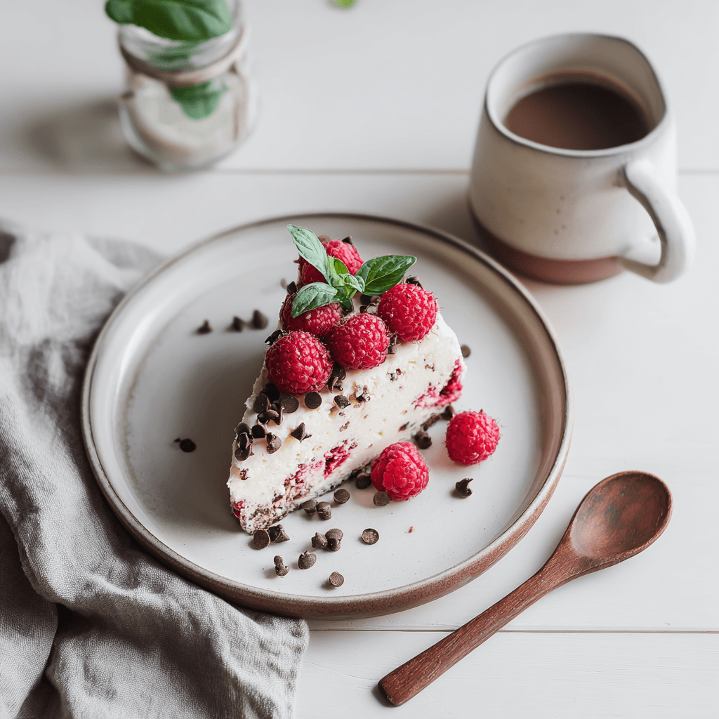 Raspberry Cheesecake Ice Cream Cake With Toppings